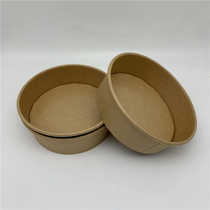 Food Container Custom Printed Multi-Size Disposable Kraft Paper Salad Bowl