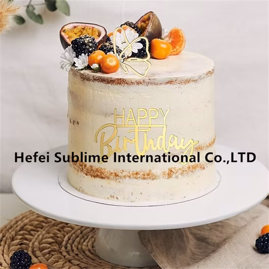 Fournisseurs de décorations de gâteau en acrylique à paillettes joyeux anniversaire