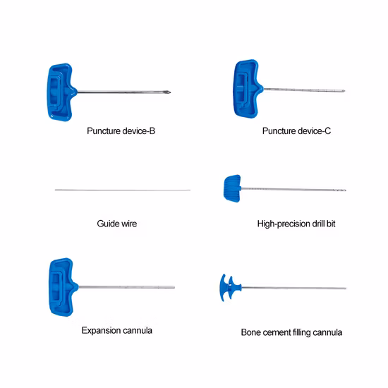 Aiguille de ponction du corps vertébral, cathéter à ballon de ciment osseux, ensemble d'instruments de vertébroplastie percutanée
