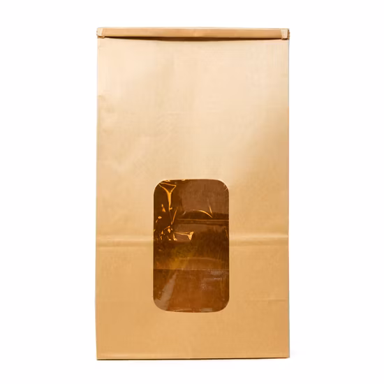 Papier kraft à fond plat de sac de cravate biodégradable résistant à la graisse personnalisé pour le sac d'emballage de gâteau au beurre