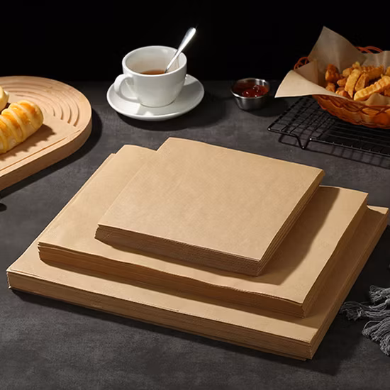 Offre spéciale paquet de hamburgers papier de cuisson de gâteau de Logo personnalisé Kraft résistant à la graisse