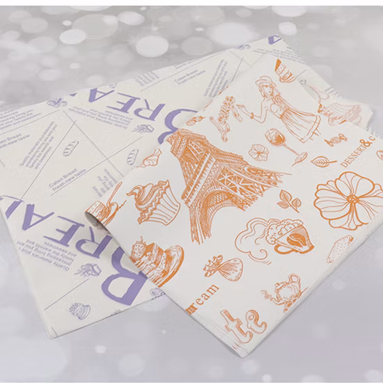 Logo personnalisé imprimé, emballage de hamburgers, papier de cuisson de gâteaux résistant à la graisse, offre spéciale